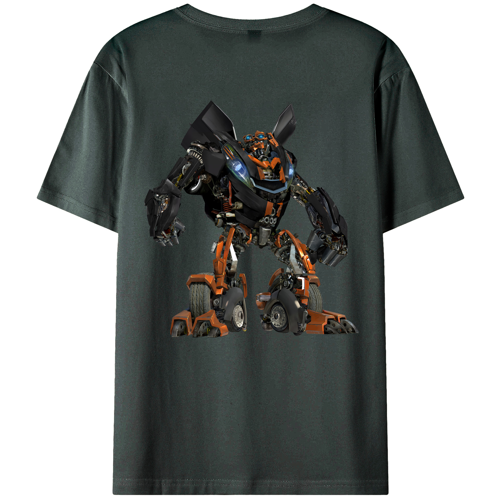 （画像用） Transformers トランスフォーマー 綿100％ メンズ半袖Tシャツ（バックプリント） 通気性